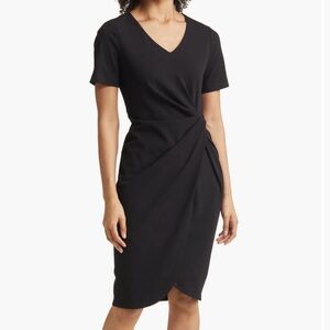 Tahari stretch side knot dress